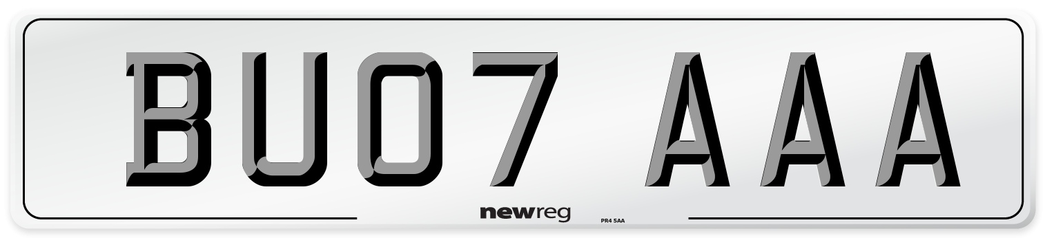BU07 AAA Number Plate from New Reg
